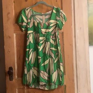 Patterned Short Sleeved Babydoll Dress